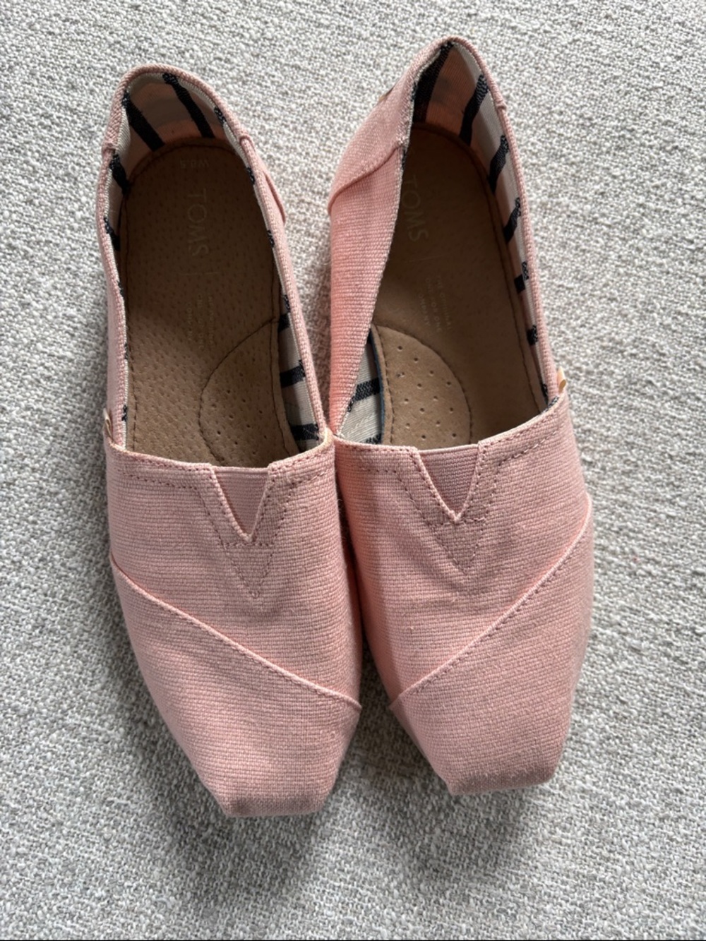 Toms Canvas Slip-On Flats in Light Pink